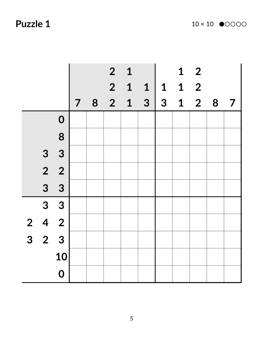 Sample page: puzzle 1 from Volume 1