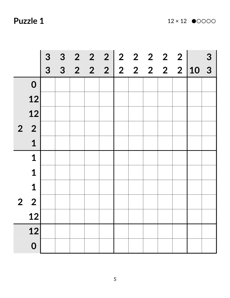 Sample page: puzzle 1 from Volume 2