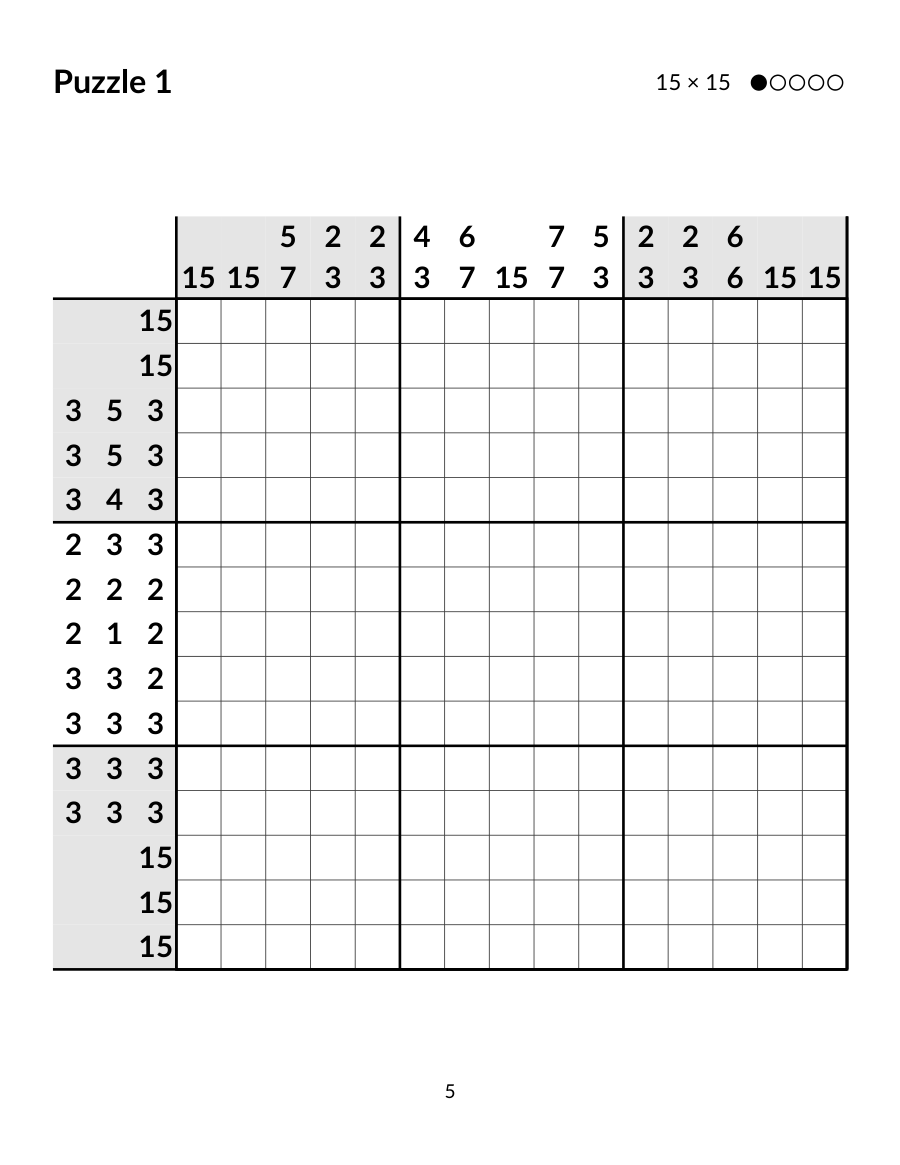 Sample page: puzzle 1 from Volume 3