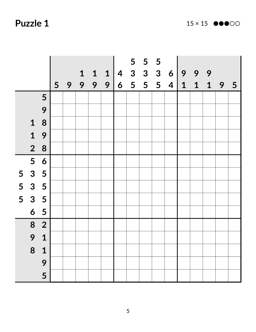 Sample page: puzzle 1 from Volume 4